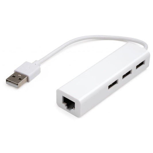 Концентратор Vinga 3xUSB2.0+RJ45 100Mbps (VCP2H3USB2LANWH)