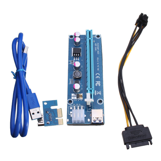 Райзер 6 pin v006C USB 3.0 PCI-E 1X - 16X Riser для відеокарт 60см 77187