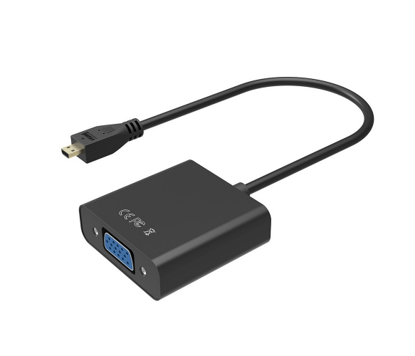 Перехідник micro HDMI (тато) на VGA (мама); 30cm; 4K/2K; Audio