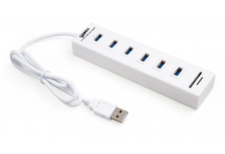 Концентратор Vinga 6xUSB2.0 + card-reader with switch (VCP2H6USBCRSWWH)