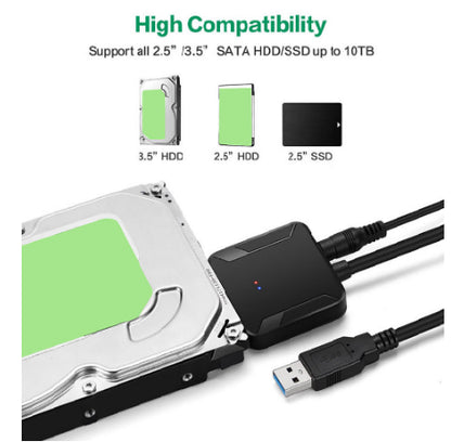 Переходник USB-SATA для жестких дисков 2.5" и 3.5" с блоком питания