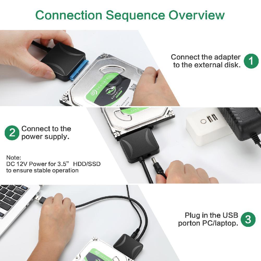 Перехідник для жорсткого диска USB 2.0 - SATA, 2.5", 3,5"