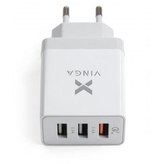 Зарядний пристрій Vinga 3 Port USB Charger QС3.0 + 2x2.4A 30W max (VCPWCHQC3)