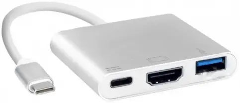 Адаптер-конвертер USB Type-C 3-в-1: HDMI 4K, PD зарядка, USB 3.0