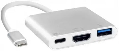 Адаптер-конвертер USB Type-C 3-в-1: HDMI 4K, PD зарядка, USB 3.0