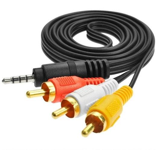 Кабель Jack 3.5 мм - 3 RCA AV тюльпан 1.5 м
