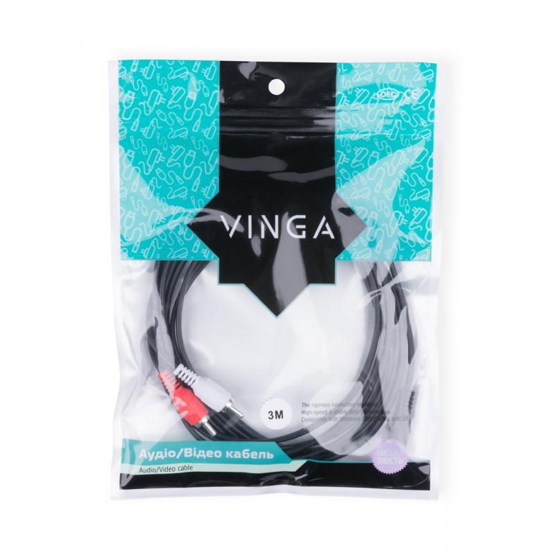 Кабель Vinga Jack 3.5mm male to 2xRCA 3.0m (3.5STM2RCAM01-3.0)