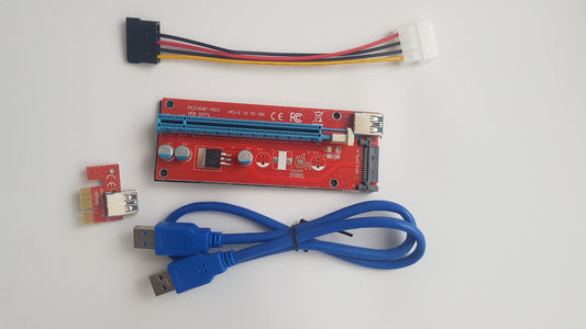 Райзер SATA Molex v007S USB 3.0 PCI-E 1X - 16X Riser для відеокарт 60см