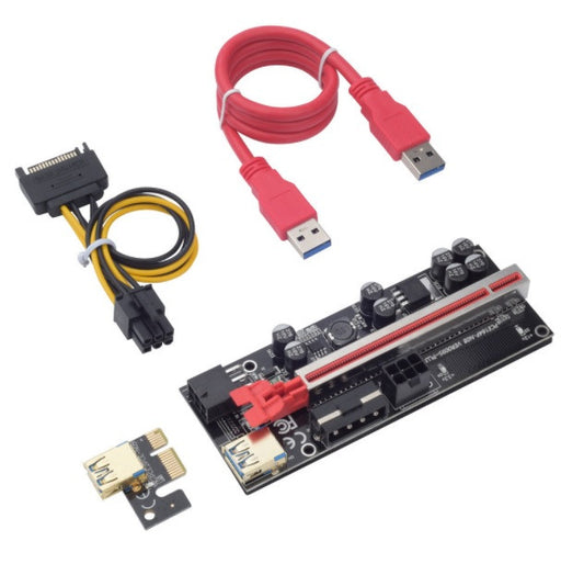 Райзер Sata 6 Pin v009S Plus USB 3.0 PCI-E 1X - 16X Riser для видеокарт 60см, 77046