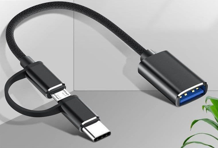 Перехідник USB — Type-C + Micro USB OTG для підключення USB-пристроїв