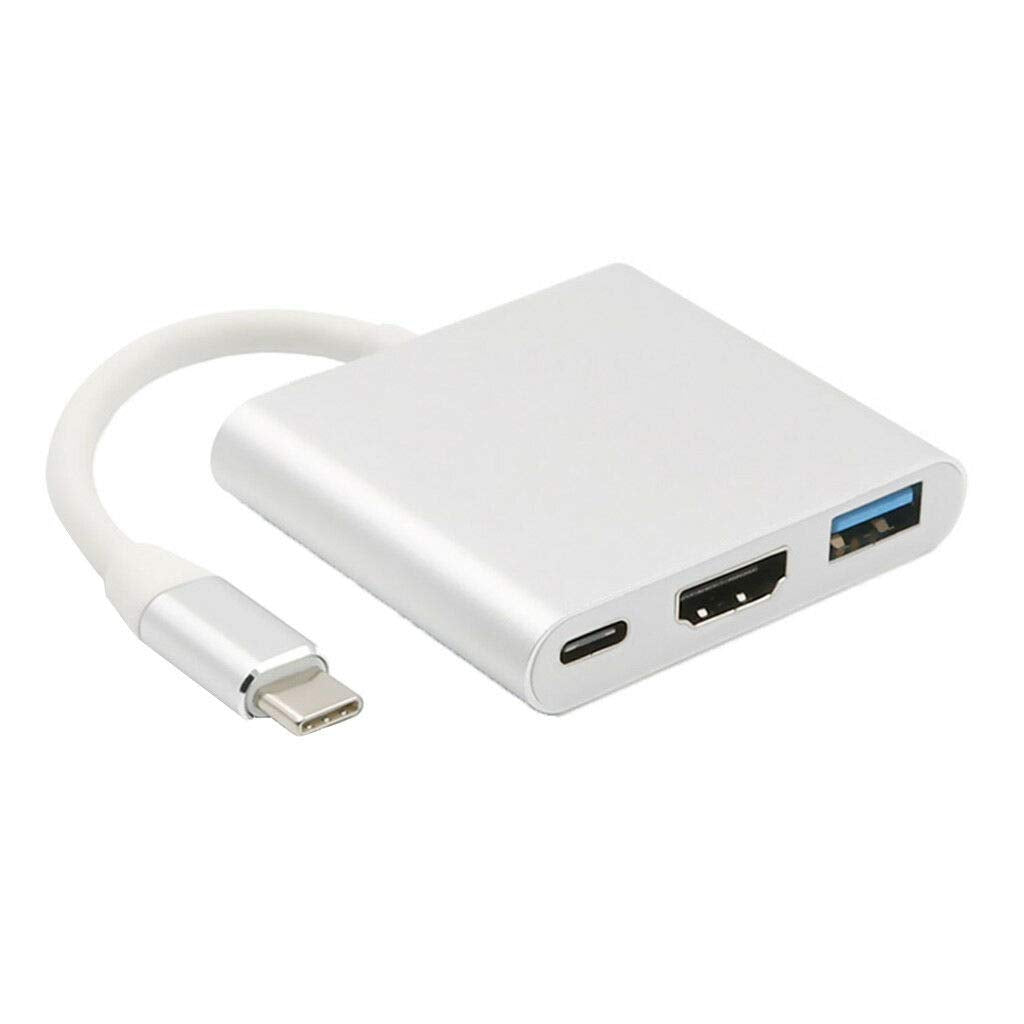 Адаптер-конвертер USB Type-C 3-в-1: HDMI 4K, PD зарядка, USB 3.0