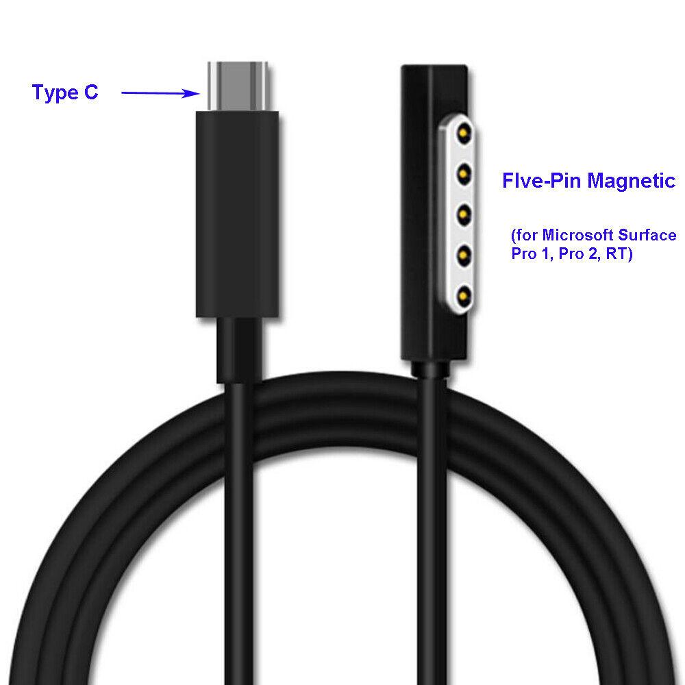 Type-C USB C кабель для зарядки 12V PD для Microsoft Surface Pro 2, 1, RT