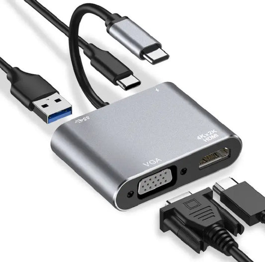 Конвертер USB 3.1 Type-C to HDMI VGA адаптер-перехідник
