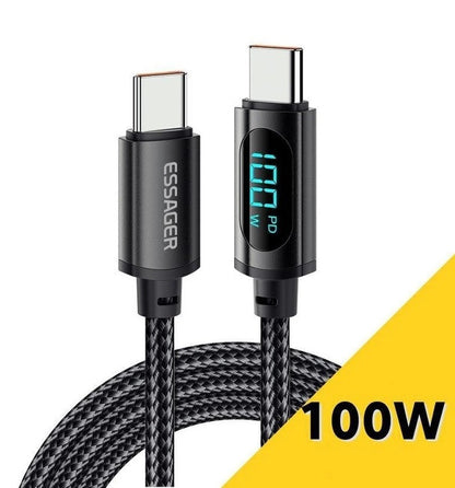 Кабель Essager Type-C PD 100W 200 см для быстрой зарядки и передачи данных