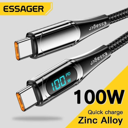 Кабель Essager Type-C PD 100W 200 см для быстрой зарядки и передачи данных