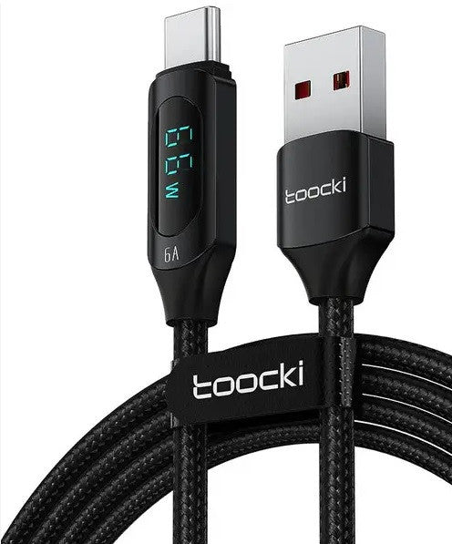 Кабель USB Type-C PD 100W Fast Charge з екраном QC 3.0, 100 см, Toocki