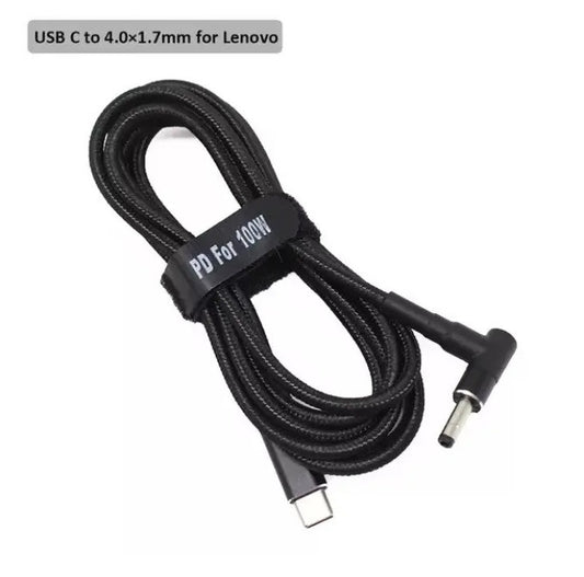 USB Type-C 100W кабель живлення DC 4.0×1.7 для зарядки ноутбука