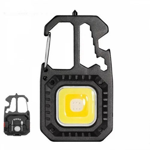 Акумуляторний LED COB червоний світ фонарик з карабином і магнітом, кишеньковий 500 LM