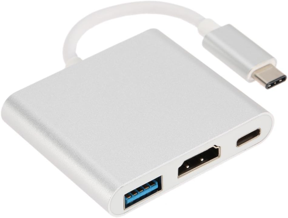 Адаптер-конвертер USB Type-C 3-в-1: HDMI 4K, PD зарядка, USB 3.0