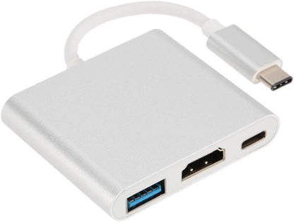 Адаптер-конвертер USB Type-C 3-в-1: HDMI 4K, PD зарядка, USB 3.0