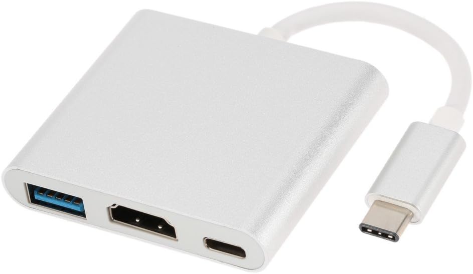 Адаптер-конвертер USB Type-C 3-в-1: HDMI 4K, PD зарядка, USB 3.0