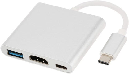 Адаптер-конвертер USB Type-C 3-в-1: HDMI 4K, PD зарядка, USB 3.0