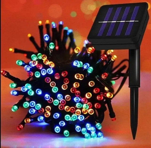 Гирлянда на солнечной батарее LED, цветная, 7 м