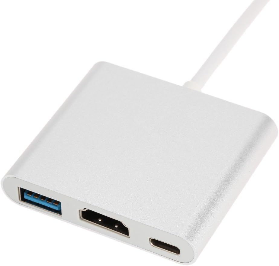 Адаптер-конвертер USB Type-C 3-в-1: HDMI 4K, PD зарядка, USB 3.0