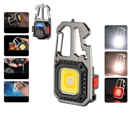LED COB фонарик с красным светом, 4 отвертки, 7 режимов, Type-C, с карабином, карманный, 500 LM