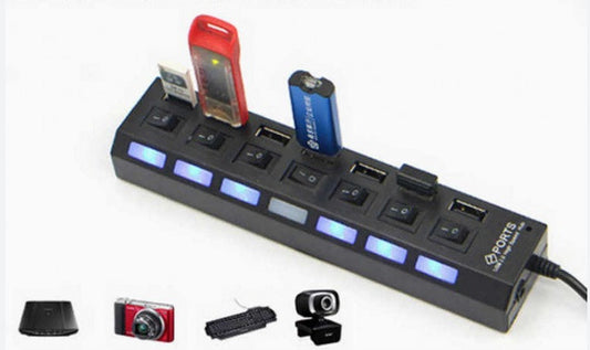 USB HUB на 7 портів з індивідуальними вимикачами 7SW