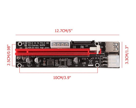 Райзер 6 pin SU-103C USB 3.0 PCI-E 1X - 16X
