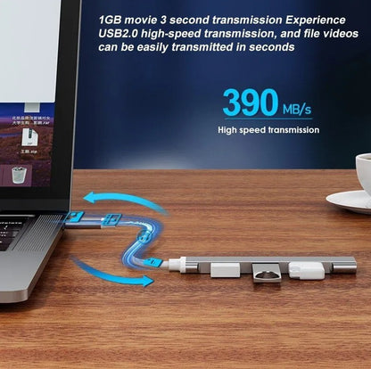 USB-хаб Type-A на 4 порти (1×USB 3.0 + 3×USB 2.0), металевий