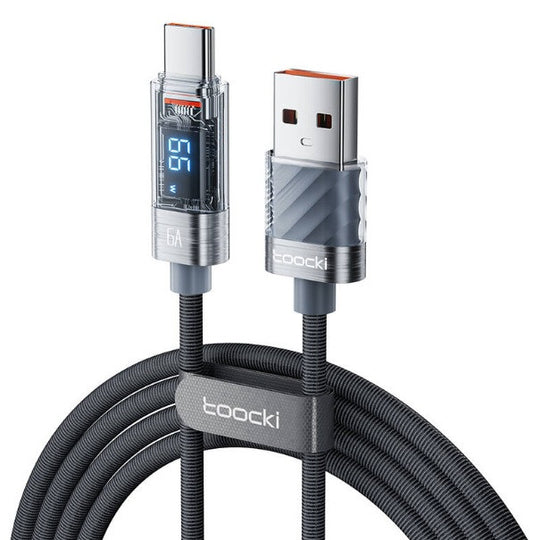 Кабель Toocki USB Type-C PD 100W Fast Charge с дисплеем QC 3.0 100 см