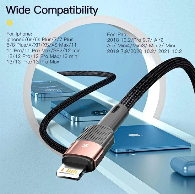 Кабель Essager USB to Lightning 1м EXCL-XC01, чорний, 78141