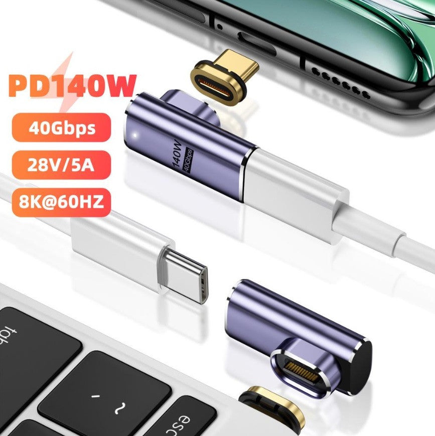 Магнітний адаптер PD140W USB4.0 Type-C до Type-C