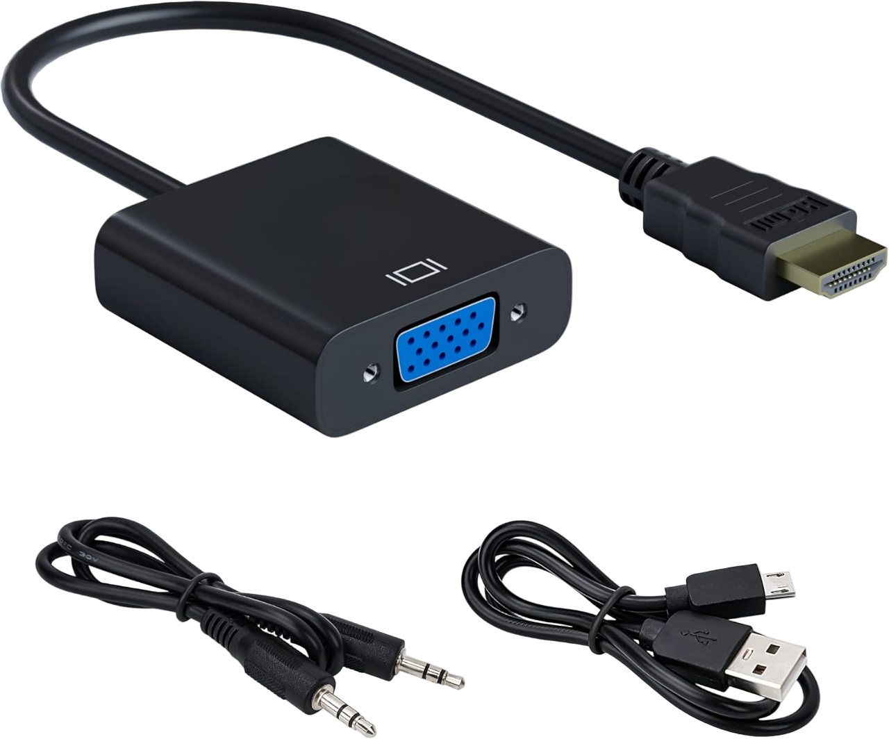 Переходник HDMI to VGA, дополнительное питание и аудио 