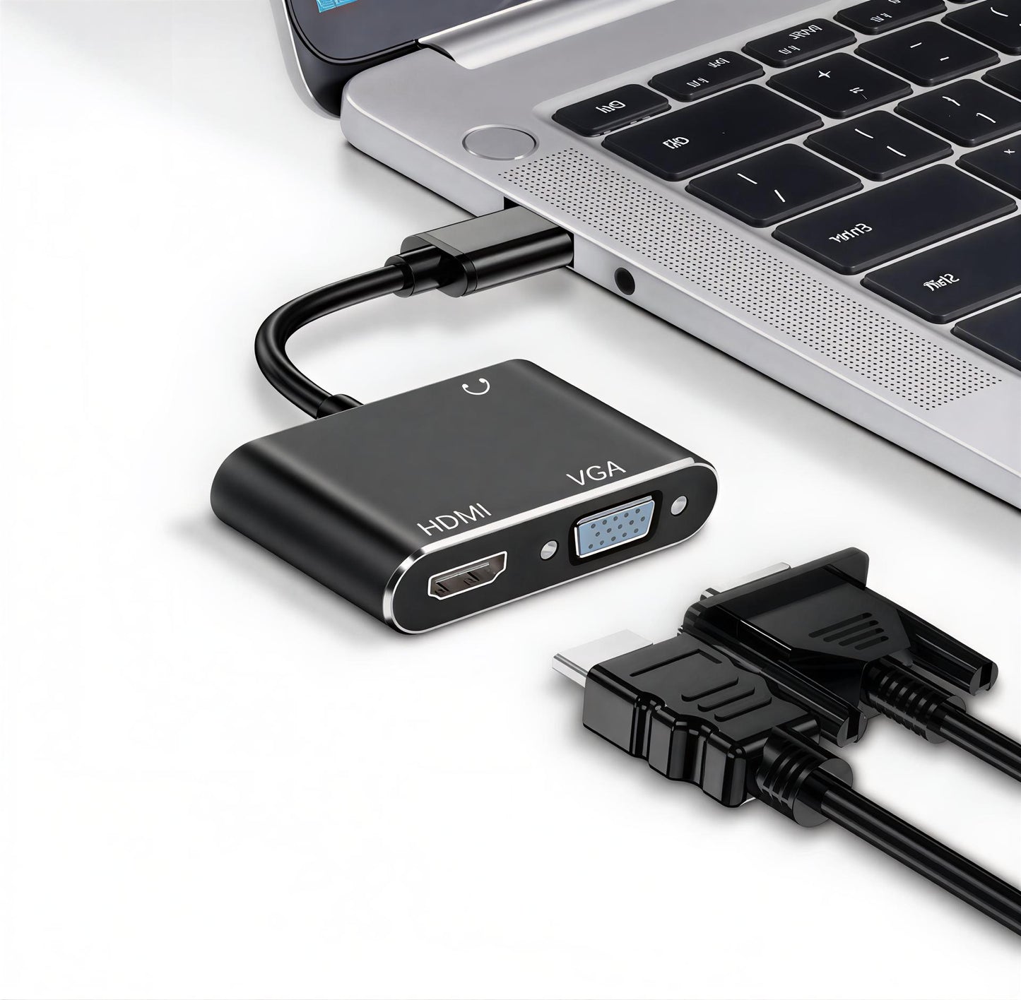 Переходник USB на HDMI и VGA для подключения дополнительного монитора