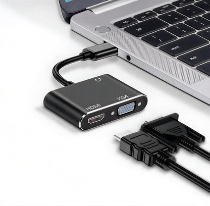 Переходник USB на HDMI и VGA для подключения дополнительного монитора