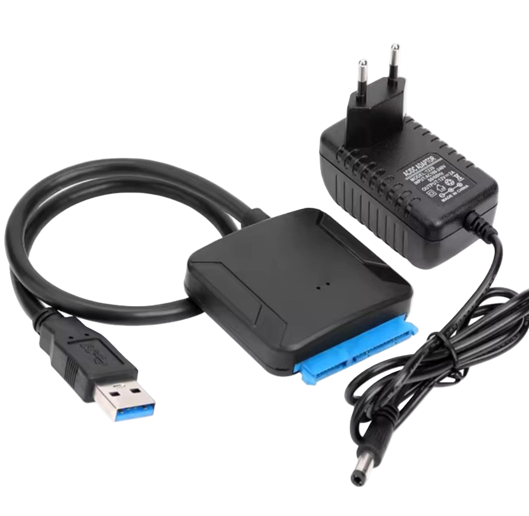 Перехідник USB - SATA для жорстких дисків 2.5" та 3.5" з блоком живлення