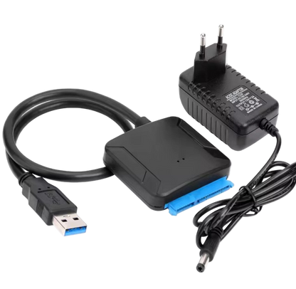 Перехідник USB - SATA для жорстких дисків 2.5" та 3.5" з блоком живлення