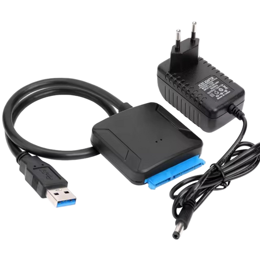 Перехідник USB - SATA для жорстких дисків 2.5" та 3.5" з блоком живлення