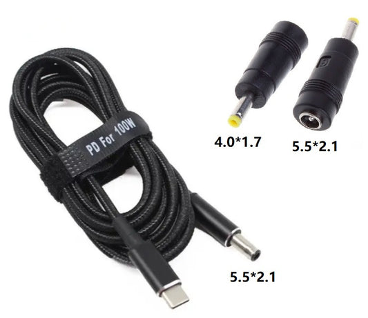 USB Type-C 100W кабель питания и переходник DC 4.0×1.7 для ноутбуков Lenovo