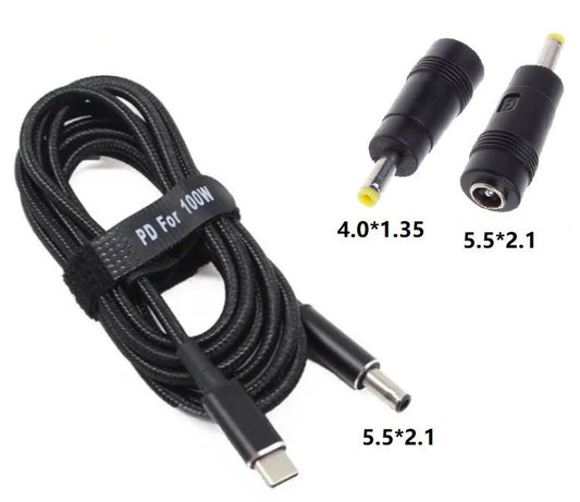 USB Type-C 100W кабель питания и переходник DC 4.0×1.35 мм для ноутбуков Asus, 78323