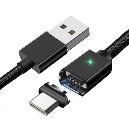 Кабель магнітний USB — Type-C Essager, швидка зарядка 5 А, 1 м, чорний