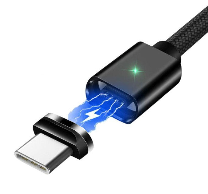 Кабель магнітний USB — Type-C Essager, швидка зарядка 5 А, 1 м, чорний