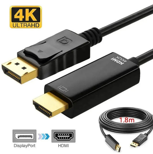 Кабель DisplayPort to HDMI 4K 30Гц 1.8м