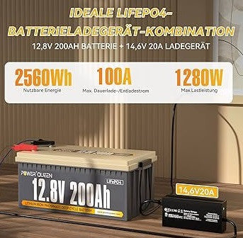 Аккумулятор LifePo4 200Ач 12,8V BMS PowerQueen