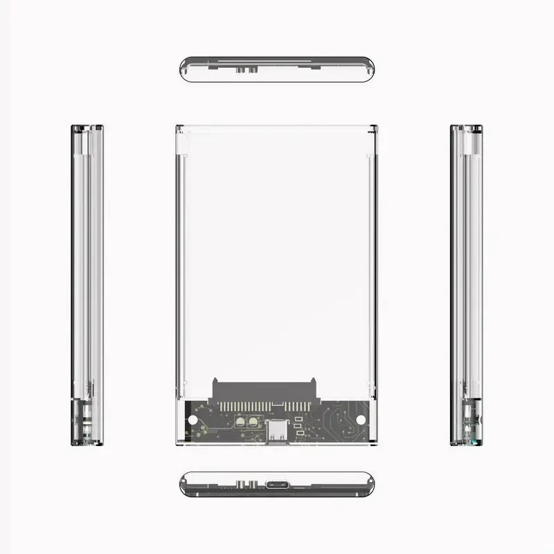 Зовнішній корпус для HDD/SSD 2.5" SATA прозорий, USB 3.1 Type-C