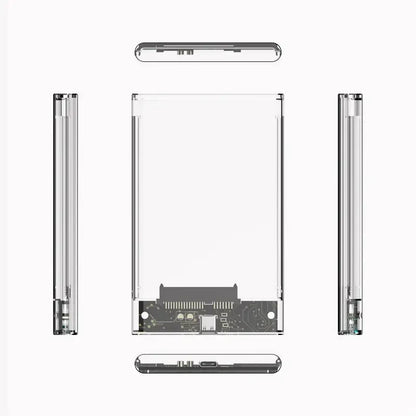 Зовнішній корпус для HDD/SSD 2.5" SATA прозорий, USB 3.1 Type-C