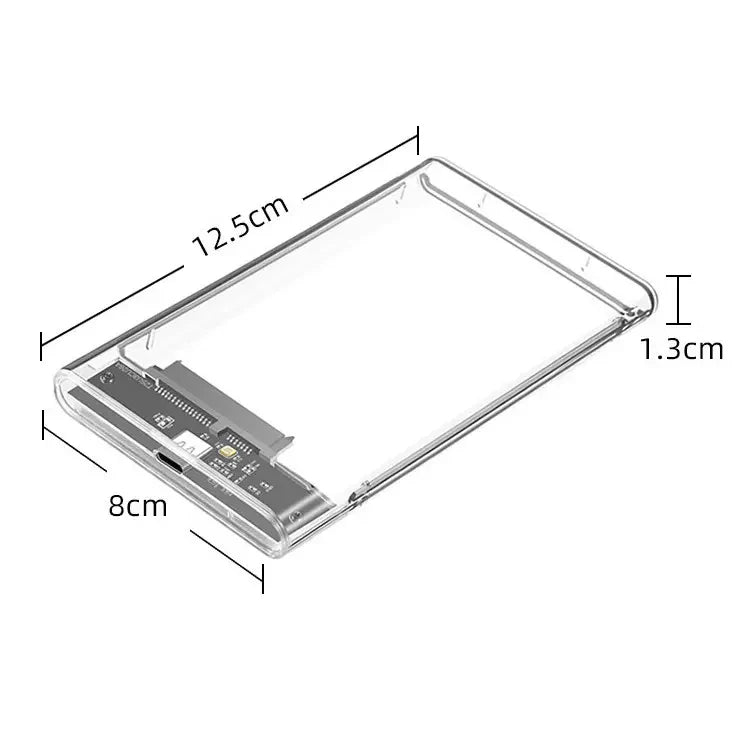 Зовнішній корпус для HDD/SSD 2.5" SATA прозорий, USB 3.1 Type-C